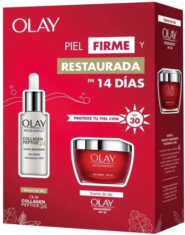 Olay Estuche Piel Firme Y Restaurada Crema Regenerist Día SPF30 50 ml + Serum Collagen Peptide 24