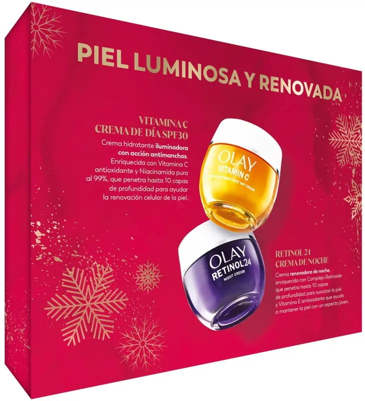 Olay Pack Piel Luminosa y Renovada Crema de Día Vitamina C SPF30 + Crema de Noche Retinol24