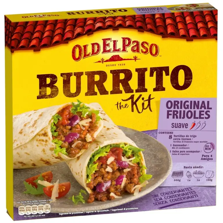 Old El Paso Burrito Kit Original Frijoles Suave 510G