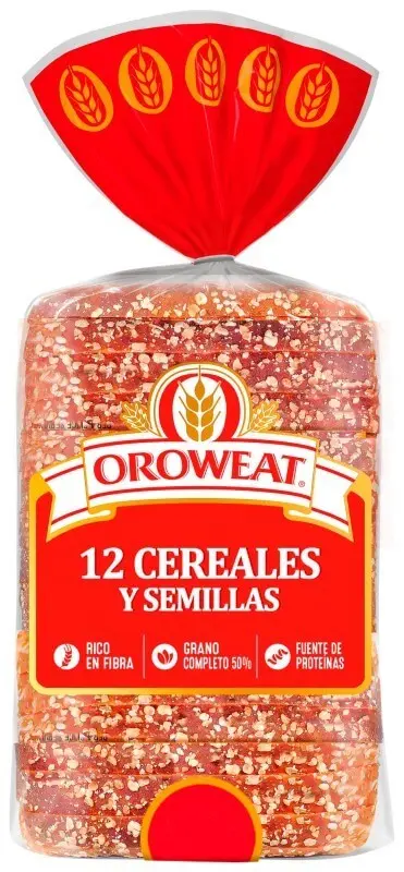 Oroweat Pan de Molde 12 Cereales y Semillas 550G