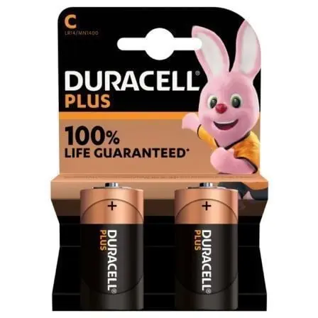 Pack 2 Pilas C Duracell LR14 1.5V Alcalinas - Energía Duradera