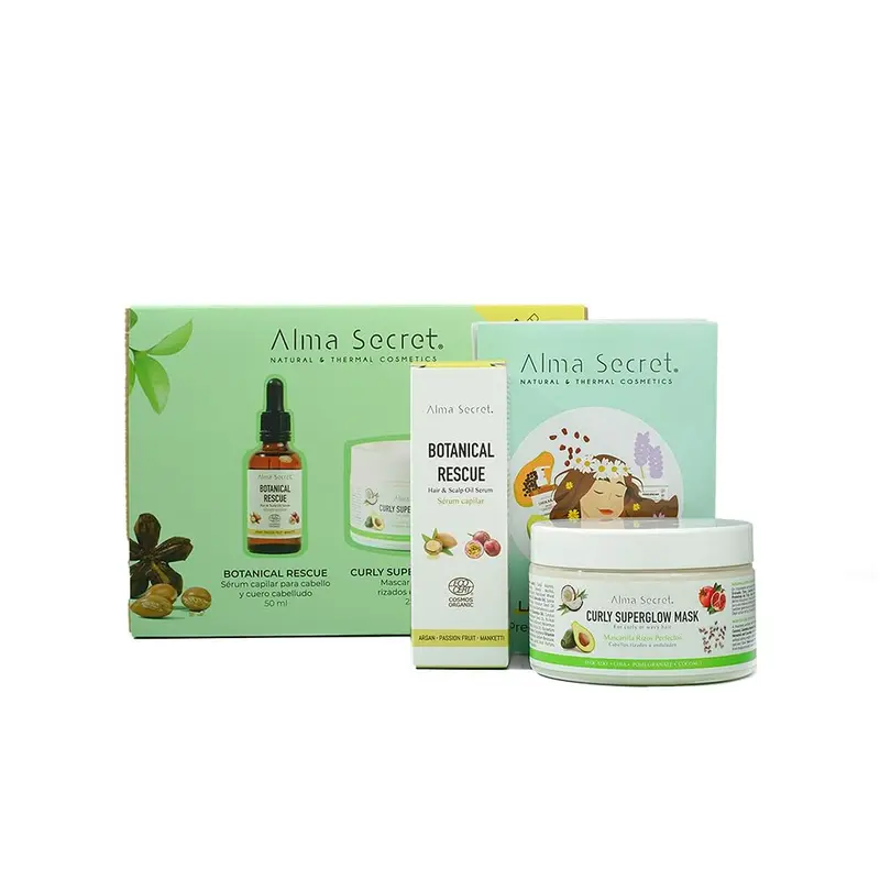 Pack Mascarilla + Sérum Capilar Botanical Rescue Alma Secret - Tratamiento Hidratante Método Curly