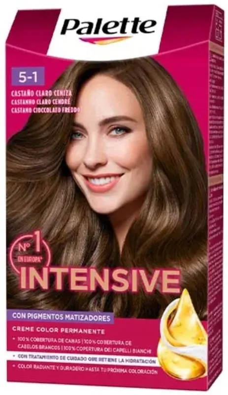 Palette Intensive Creme Color Tinte Permanente 5-1 Castaño Claro Ceniza