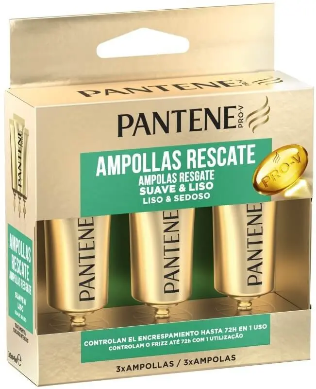 Pantene Ampollas Rescate Suave & Liso 3 Ampollas 1 Min 3 Und