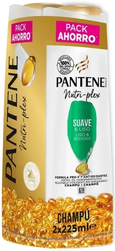 Pantene Champú Suave e Liso 2 Unidades x 225 ml