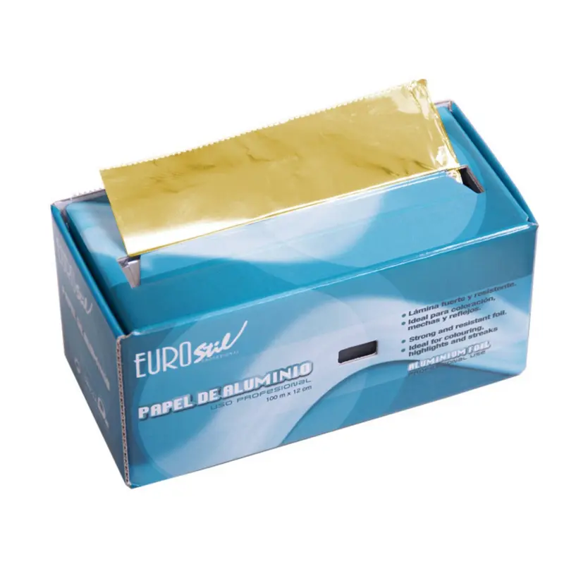 Papel Aluminio caja dispensadora colores 12cm x 100m