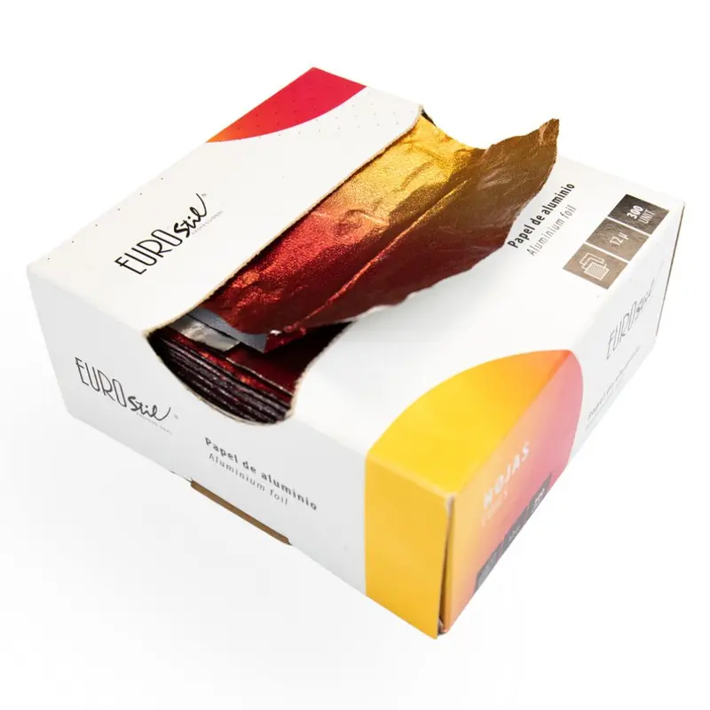 Papel Aluminio Gofrado Degradado Eurostil | Profesional para Mechas y Tinte 300 Tiras