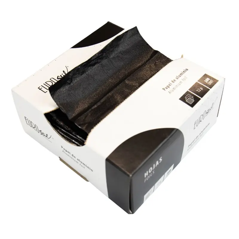 Papel de Aluminio Gofrado Negro Profesional 300 tiras - Sujeción Superior para Mechas