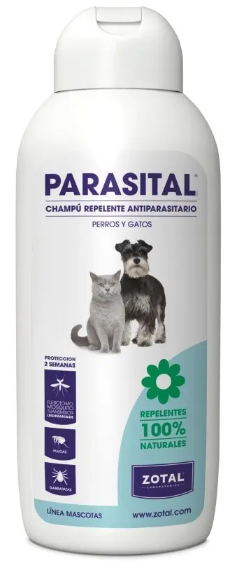 Parásital Champú Repelente Antiparasitario Perros y Gatos 400 ml