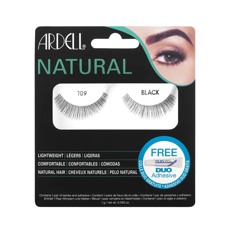 Pestañas Postizas Ardell 109 Black - Cabello Humano Natural