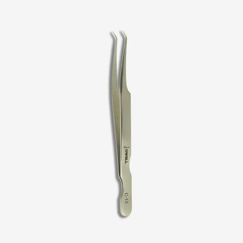 Pinza curva C-13 para extensiones de pestañas