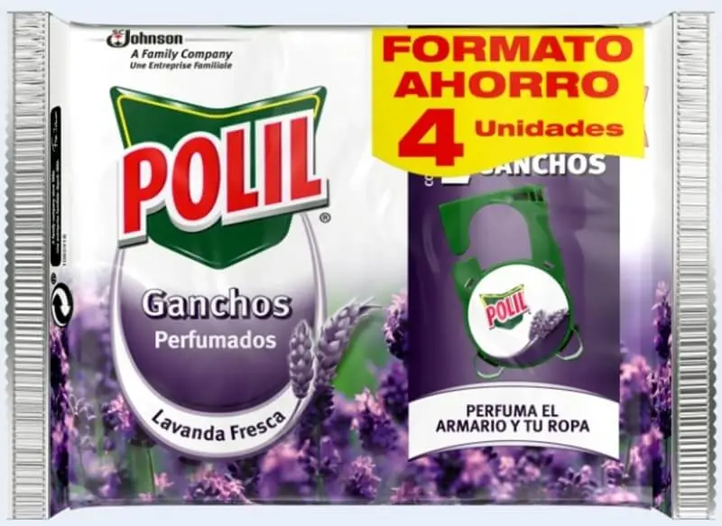 Polil Lavanda Fresca Gancho Antipolillas 4U
