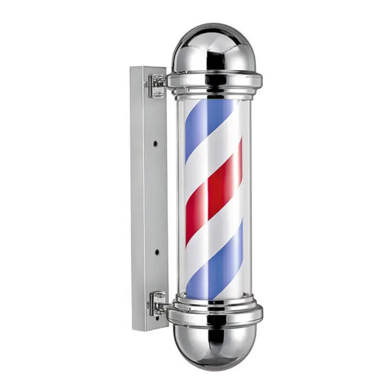Polo Barber Cromado pequeño con luz