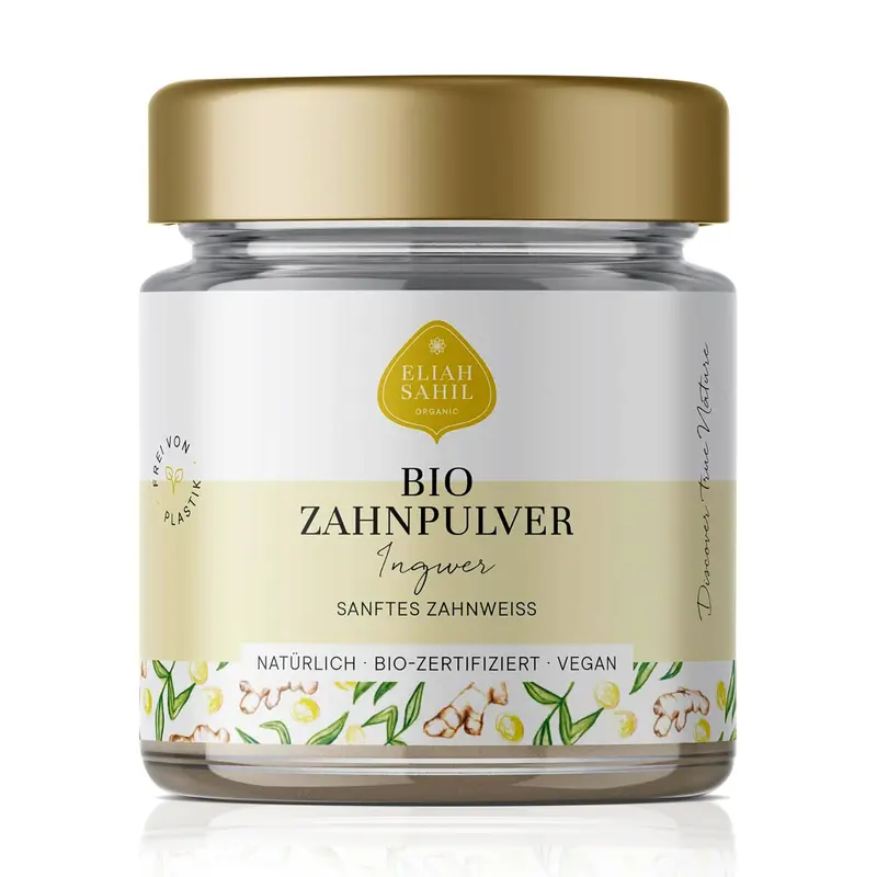 Polvo Dental Blanqueador Jengibre Orgánico Eliah Sahil 45g
