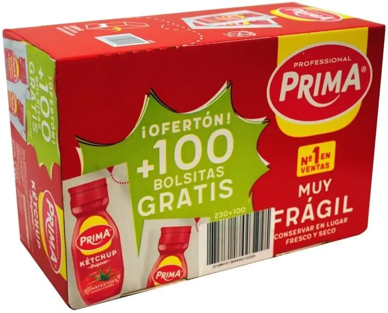 Prima Professional Ketchup Caja 10g x 330 Sobres – Sabor Clásico en Formato Práctico para Hostelería y Eventos