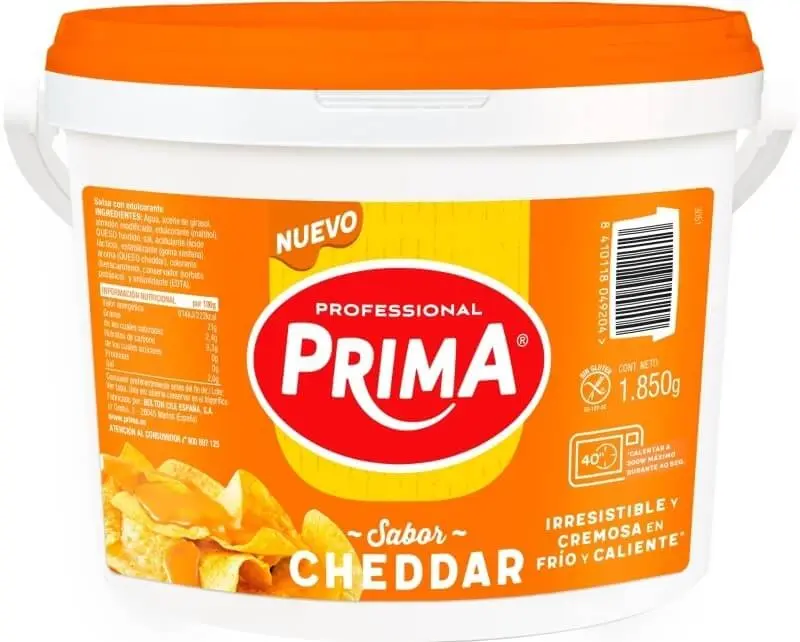 Prima Salsa Cheddar 1,8K - Crema de Queso para Hostelería y Cocina Profesional