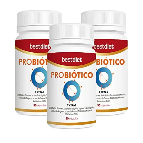 Probióticos Naturales 30 Cápsulas - Best Diet | 7 Cepas + Prebióticos FOS