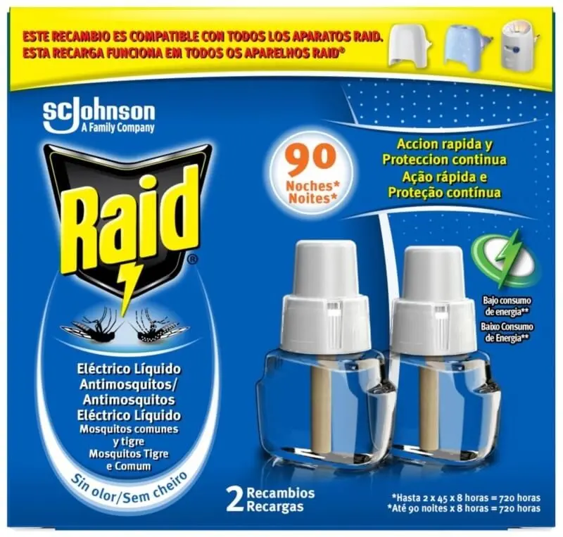 Raid Insecticida 2 Recambios 90 Noches