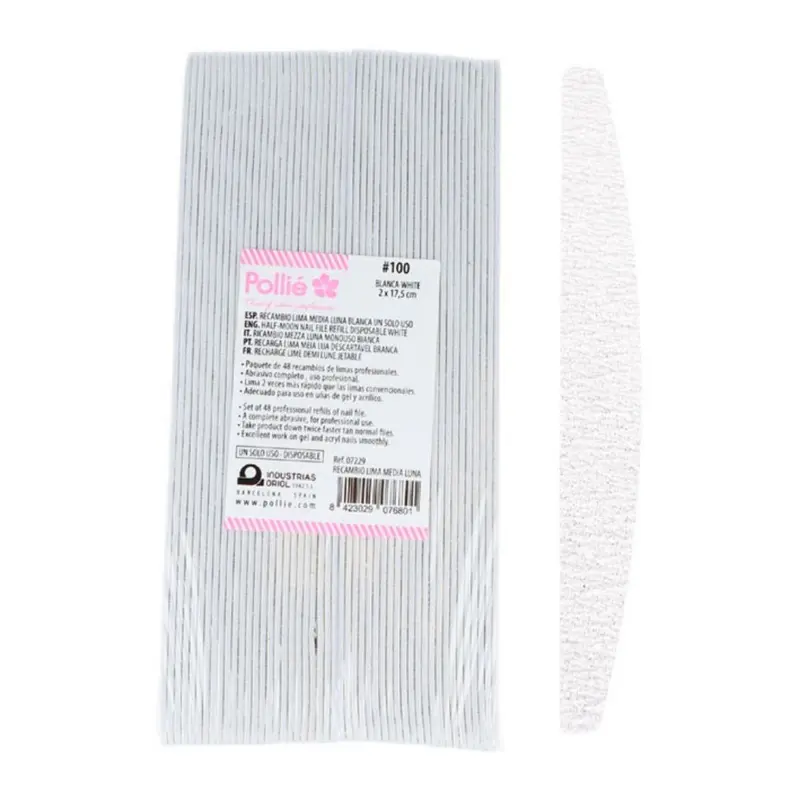 Recambio Lima media luna blanca 100 pack 48 unidades