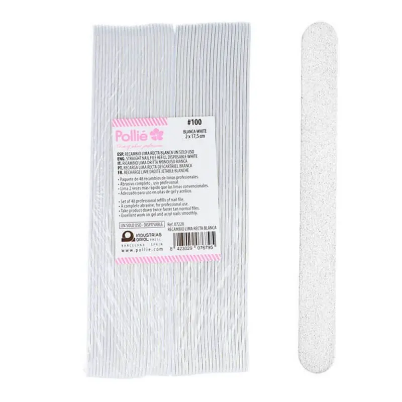 Recambio Lima recta blanca 100 pack 48 unidades