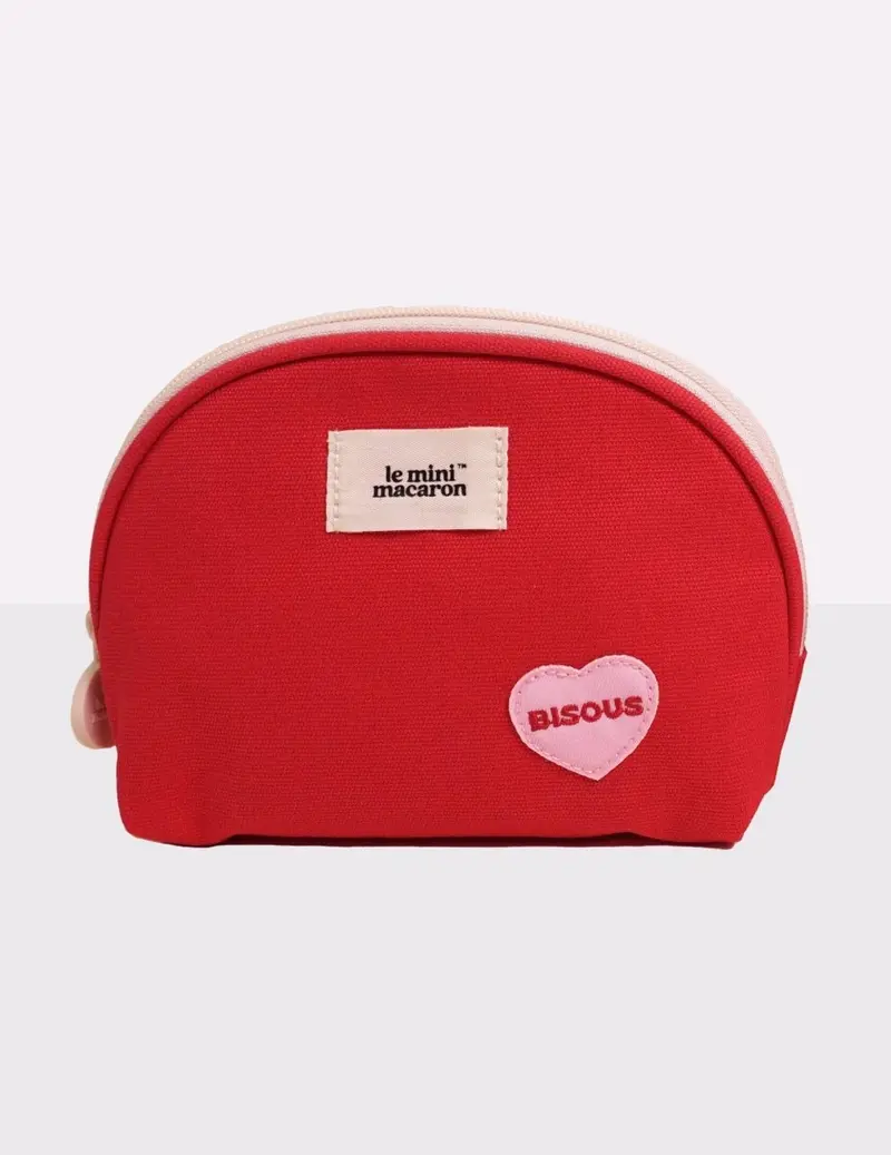 Red Cotton Bisous - Travel pouch