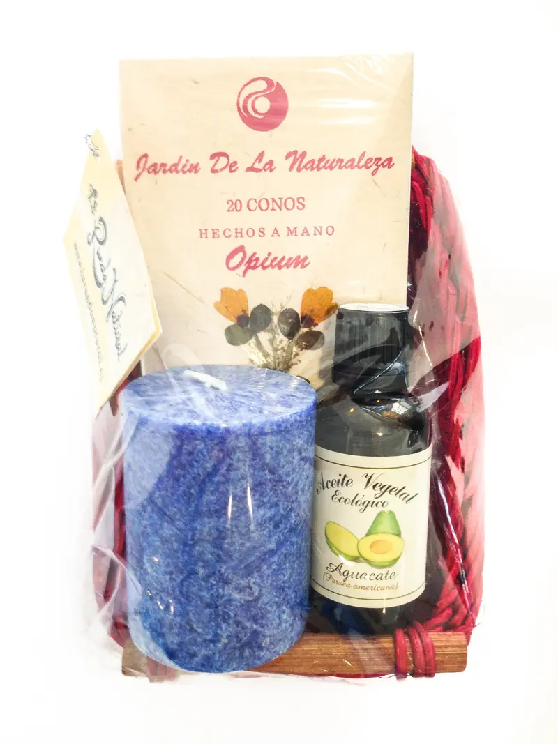 Regalo Fusión Canvela - Set Aromático Azul con Vela, Incienso y Aceite de Aguacate