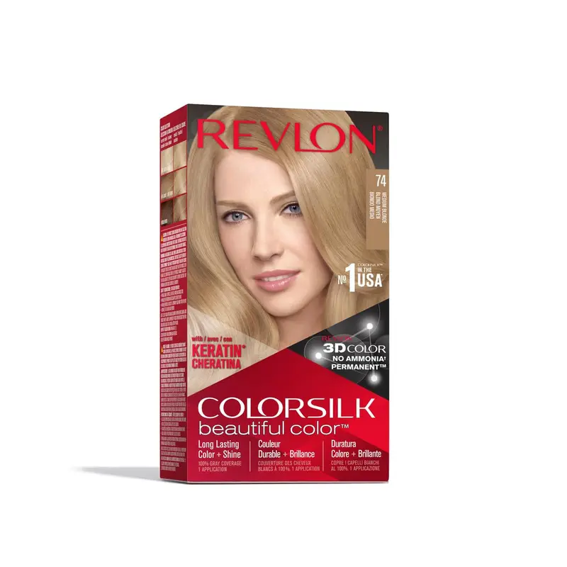 Revlon Colorsilk Beautiful Color 74 Rubio Medio - Tinte Permanente sin Amoníaco