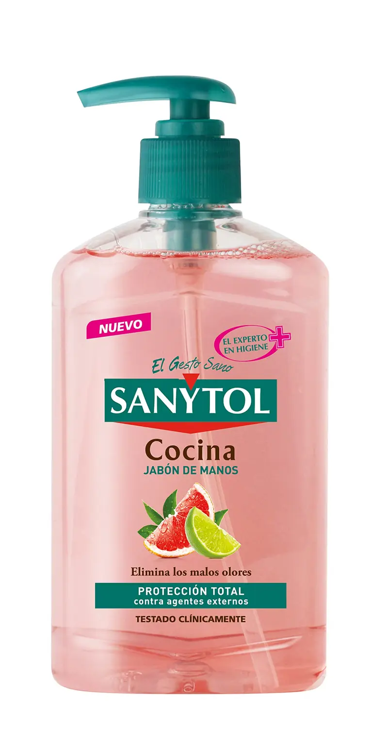 Sanytol Jabón de Manos Antibacteriano Cocina 250 ml - Pomelo y Limón Verde
