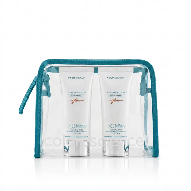 Set Body Shield Glow SPF 50 Colorescience 1+1 (2×90 ml) + neceser de regalo
