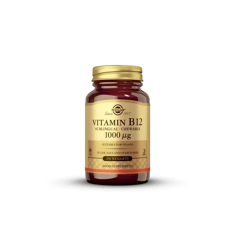 Solgar Vitamina B12 1000 mcg Comprimidos Masticables Sublinguales Cereza 250 unidades