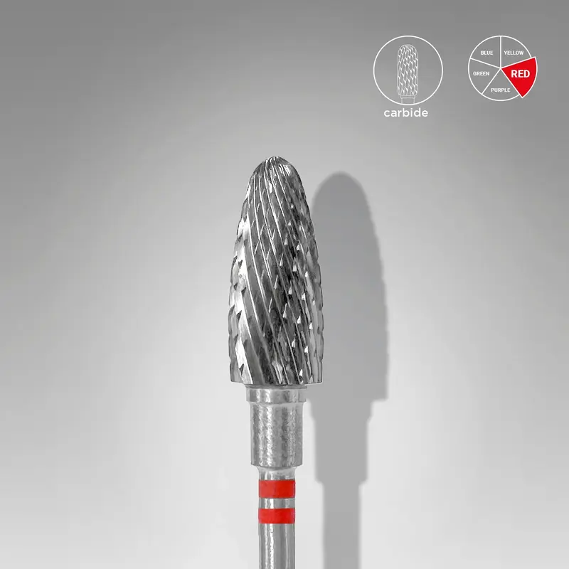 STALEKS EXPERT Fresa de carburo para zurdos tipo maíz roja/azul, diámetro 6 mm, parte de trabajo 14 mm