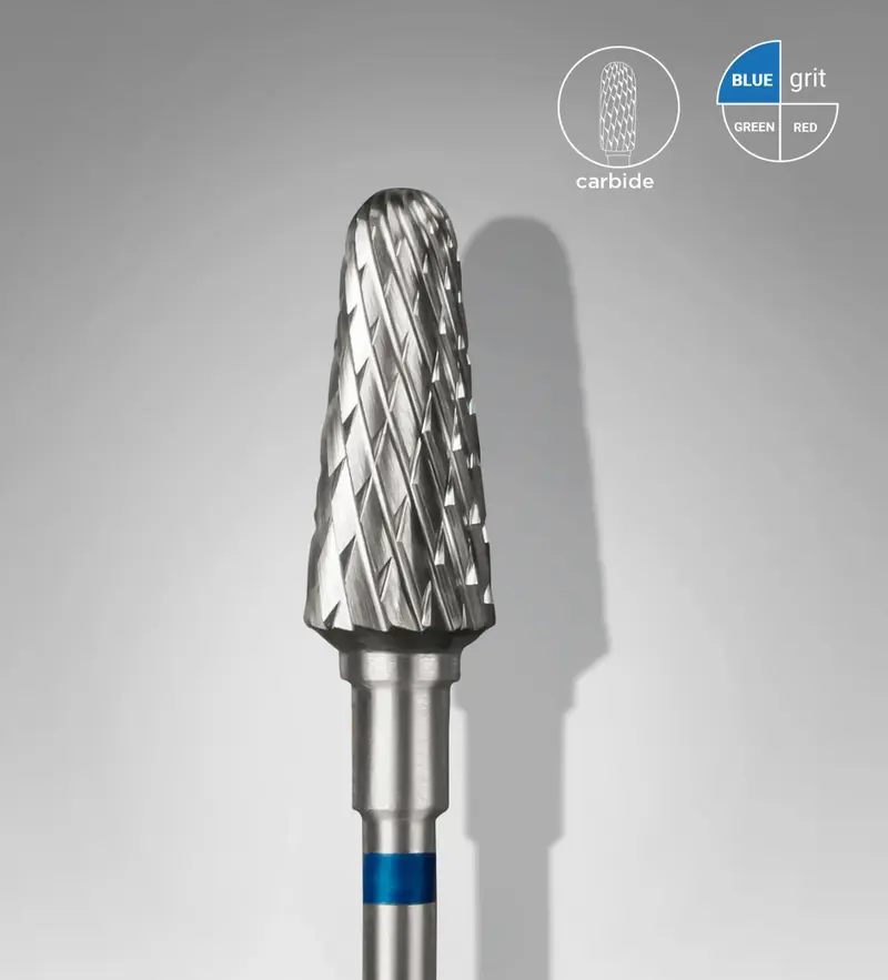 STALEKS EXPERT Fresa de carburo tipo cono truncado roja/azul/verde, diámetro 6 mm, parte de trabajo 14 mm