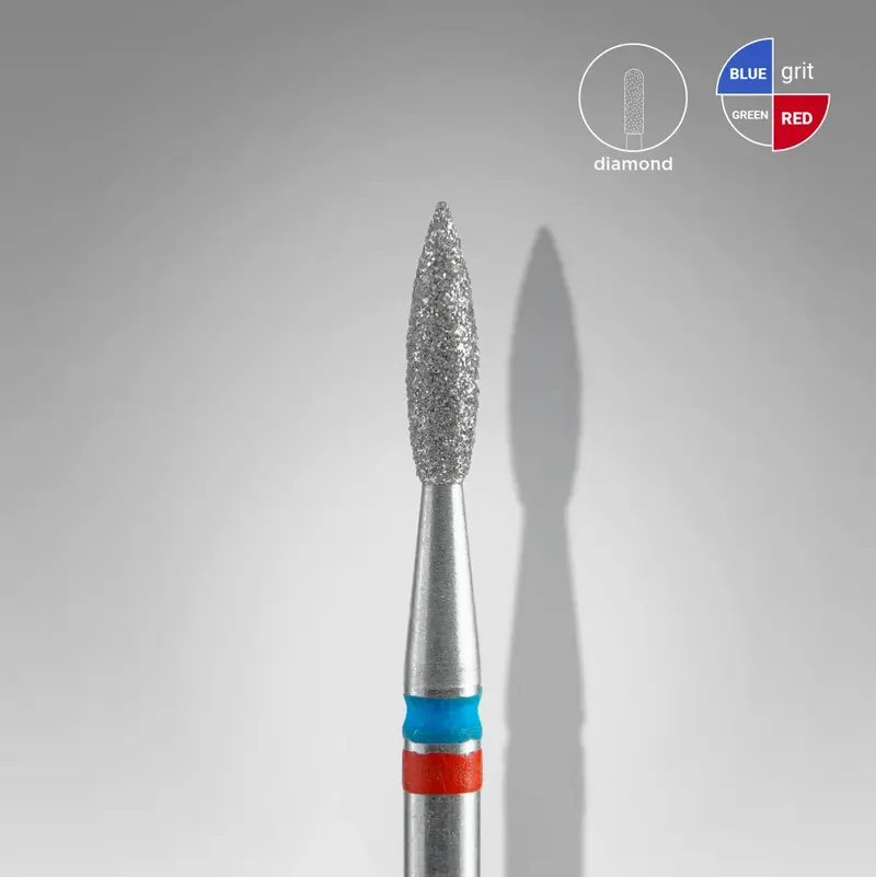 STALEKS EXPERT Fresa diamantada tipo llama roja/azul