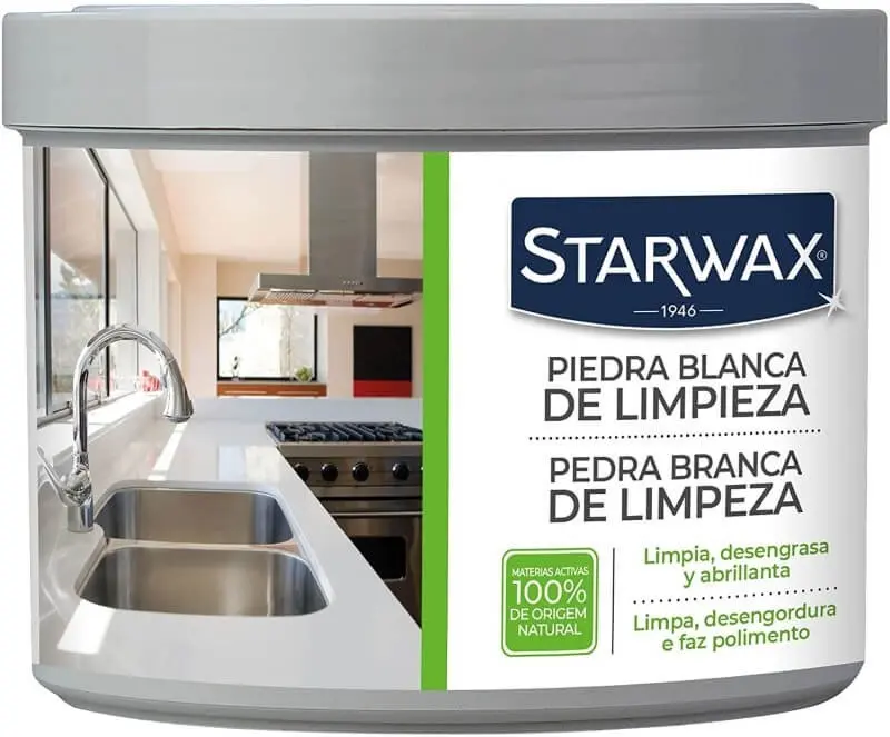 Starwax Piedra Blanca de Limpieza 375 g – Limpieza Ecológica, Desengrasante y Abrillantadora