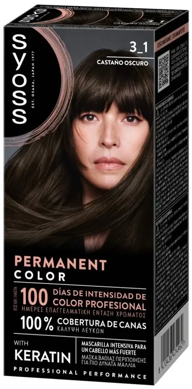 Syoss Permanent Color 3_1 Tinte Castaño Oscuro