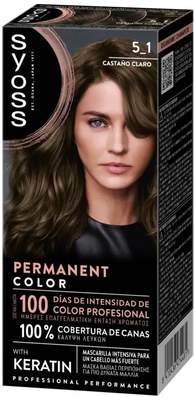Syoss Permanent Color Tinte de Pelo 5-1 Castaño Claro