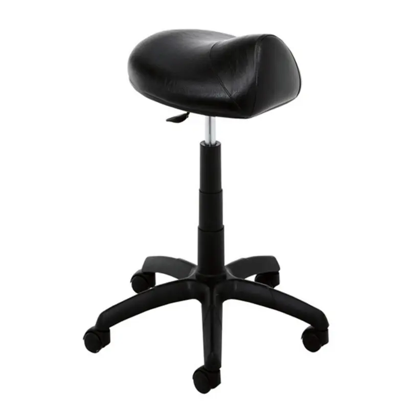 Taburete Rodeo negro regulable 58 a 77 cm altura con ruedas