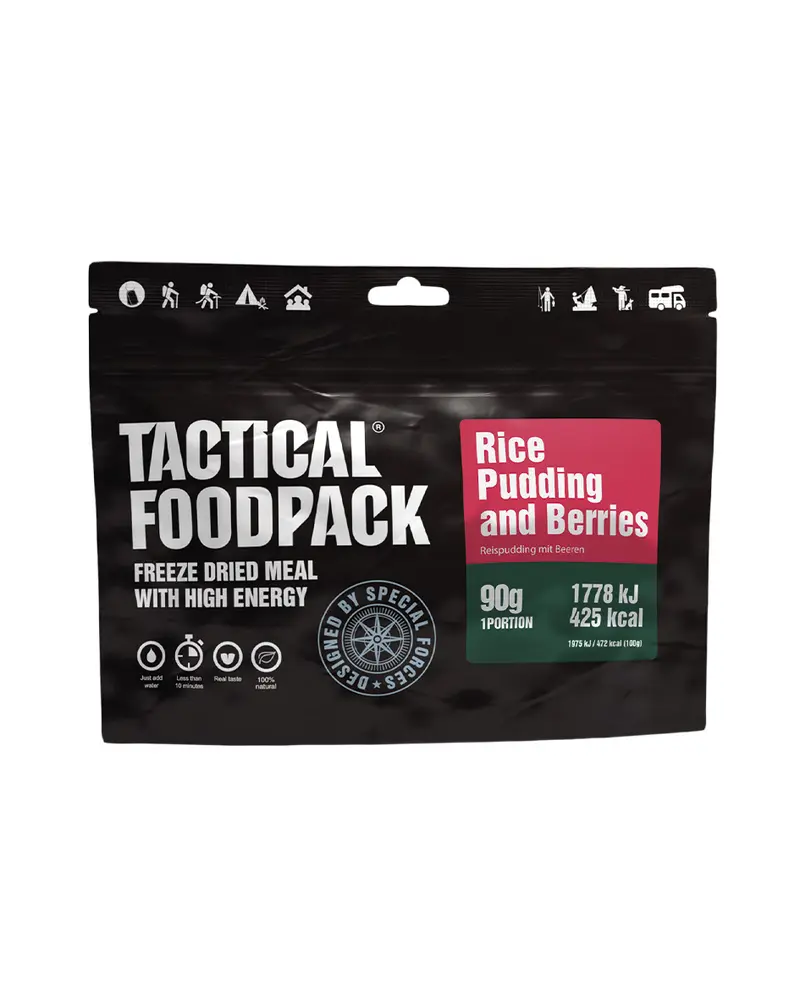 Tactical Foodpack Rice Pudding with Raspberries - Postre Listo para Camping 118g