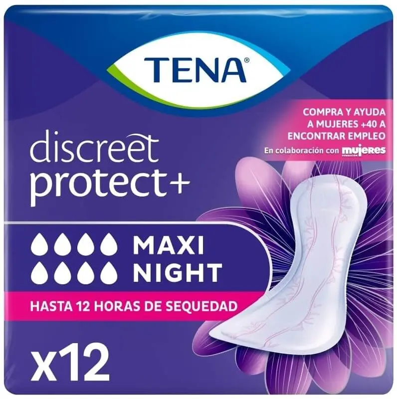 TENA Discreet Maxi Night Compresas de Incontinencia 12U