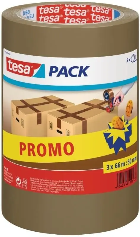 Tesa Cinta De Embalaje Marron 66 m X 50 mm X 3 Unidades
