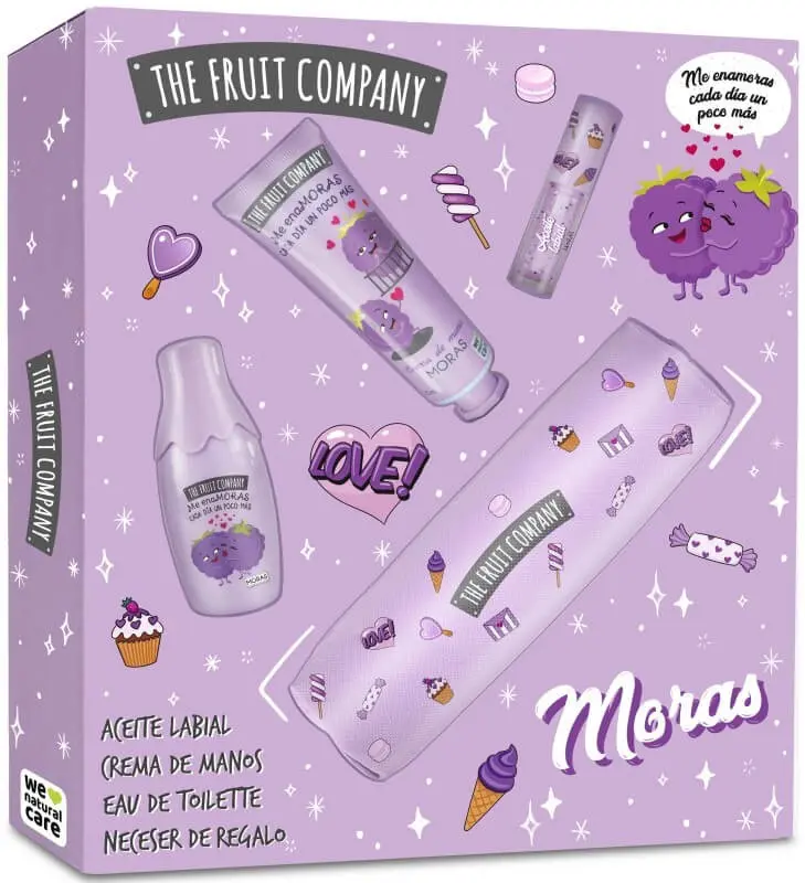 The Fruit Company Estuche Moras Aceite Labial Crema de Manods EAU de Toilette y Neceser re Regalo