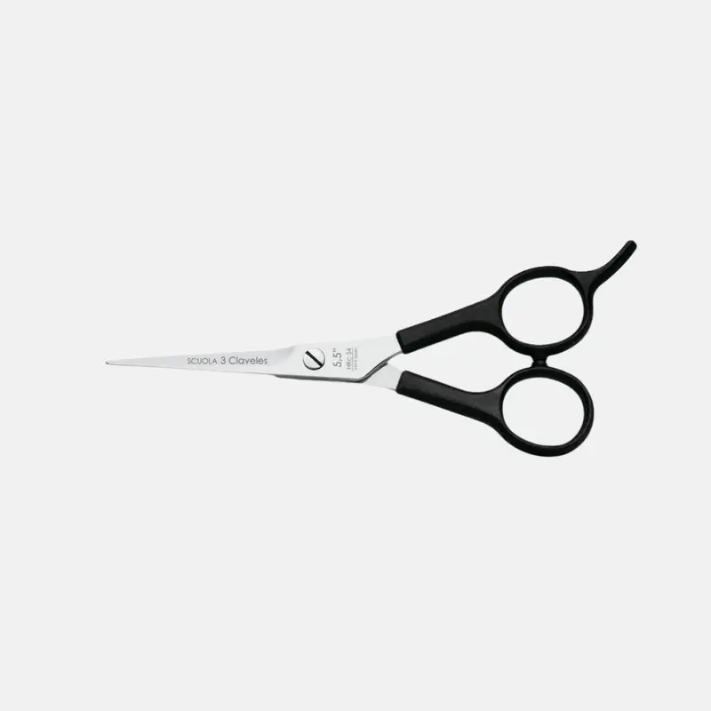 Tijera de Peluqueria Profesional Scuola con apoyadedos 5.5" - 3 Claveles
