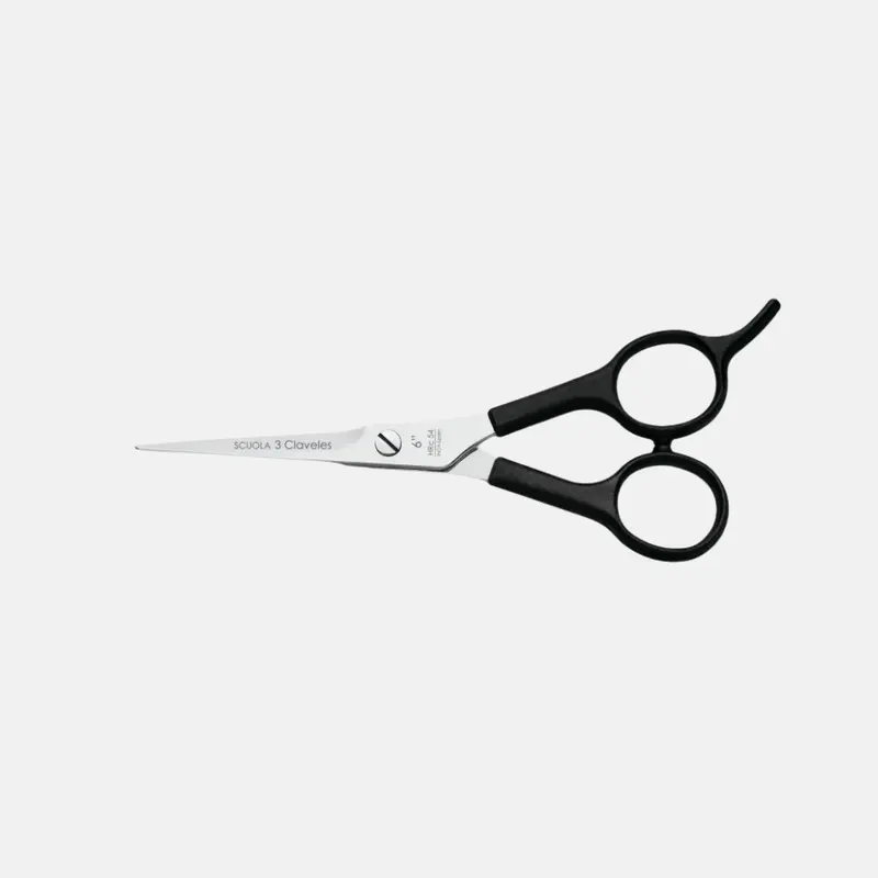 Tijera de Peluqueria Profesional Scuola con apoyadedos 6" - 3 Claveles