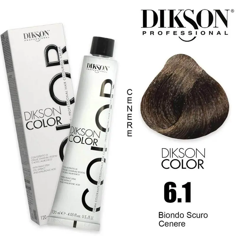 Tinte Dikson Color Coloración Permanente Colores Ceniza con Ácido Hialurónico 120ml
