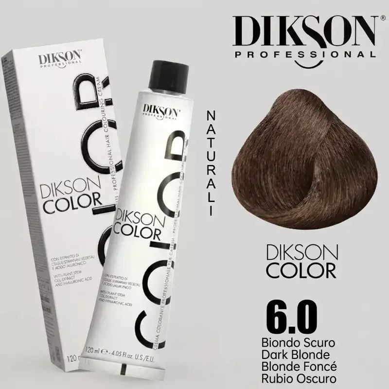 Tinte Dikson Color Coloración Permanente con Ácido Hialurónico Colores Naturales 120ml