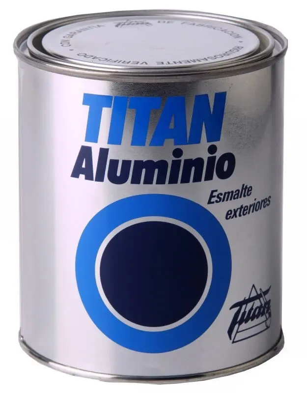 Titan Pintura Aluminio Esmalte Exteriores 750 ml - Resistente, Anticorrosivo y de Acabado Profesional