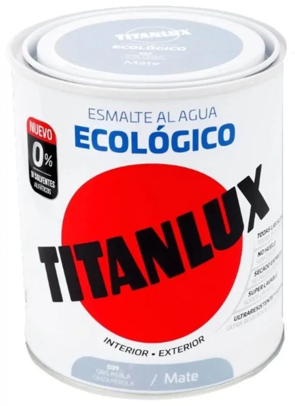 Titanlux Esmalte Al Agua Ecológico Int y Ext 250 Gris Perla Mate 509