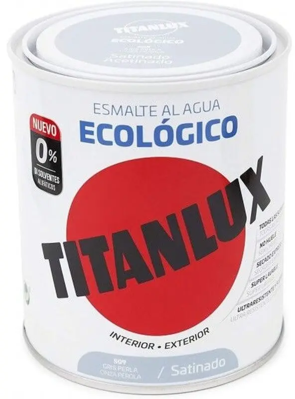 Titanlux Esmalte Al Agua Ecológico Int y Ext 509 Cris Perla Satinado 250