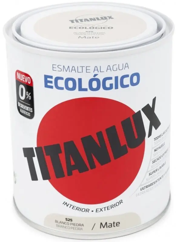 Titanlux Esmalte Al Agua Ecológico Int y Ext 525 Blanco Piedra Mate