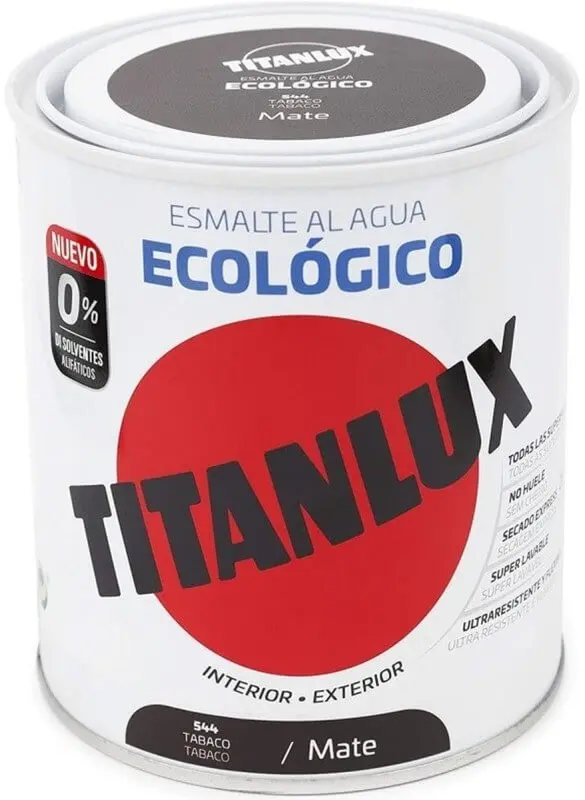 Titanlux Esmalte Al Agua Ecológico Int y Ext 544 Tabaco Mate 250